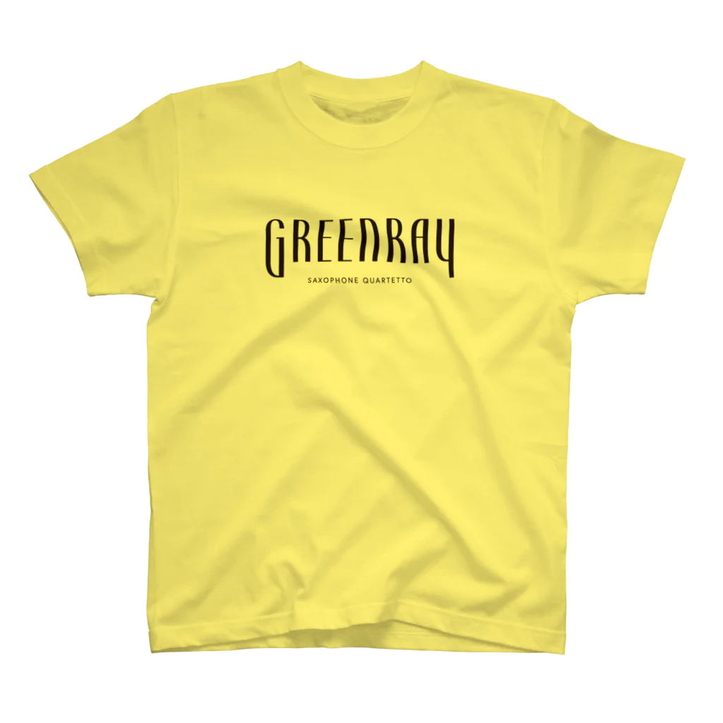 Green Ray Saxophone Quartet公式グッズ♪の【黒ロゴ横長】ぐりーんれい スタンダードTシャツ