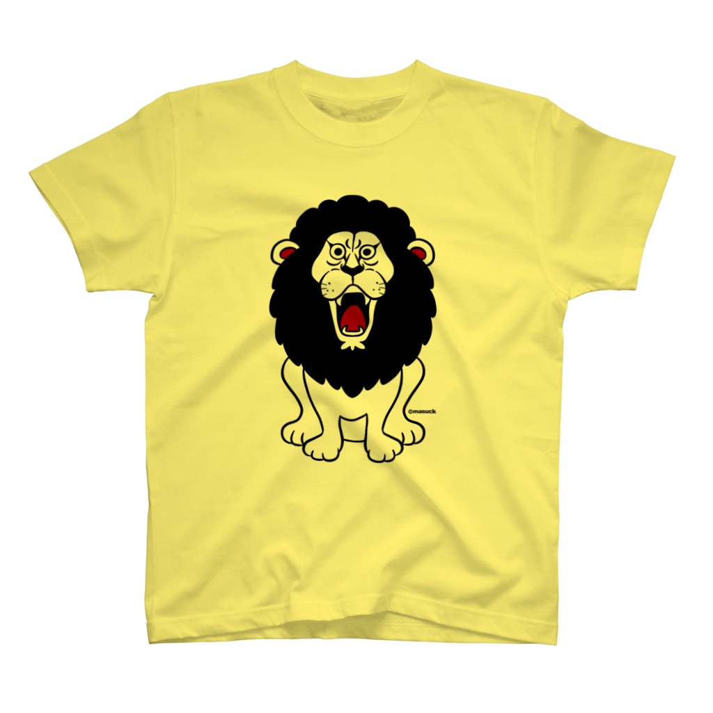 吠えるライオン モノクロ アートカンパニーますっく Masuck のスタンダードtシャツ通販 Suzuri スズリ