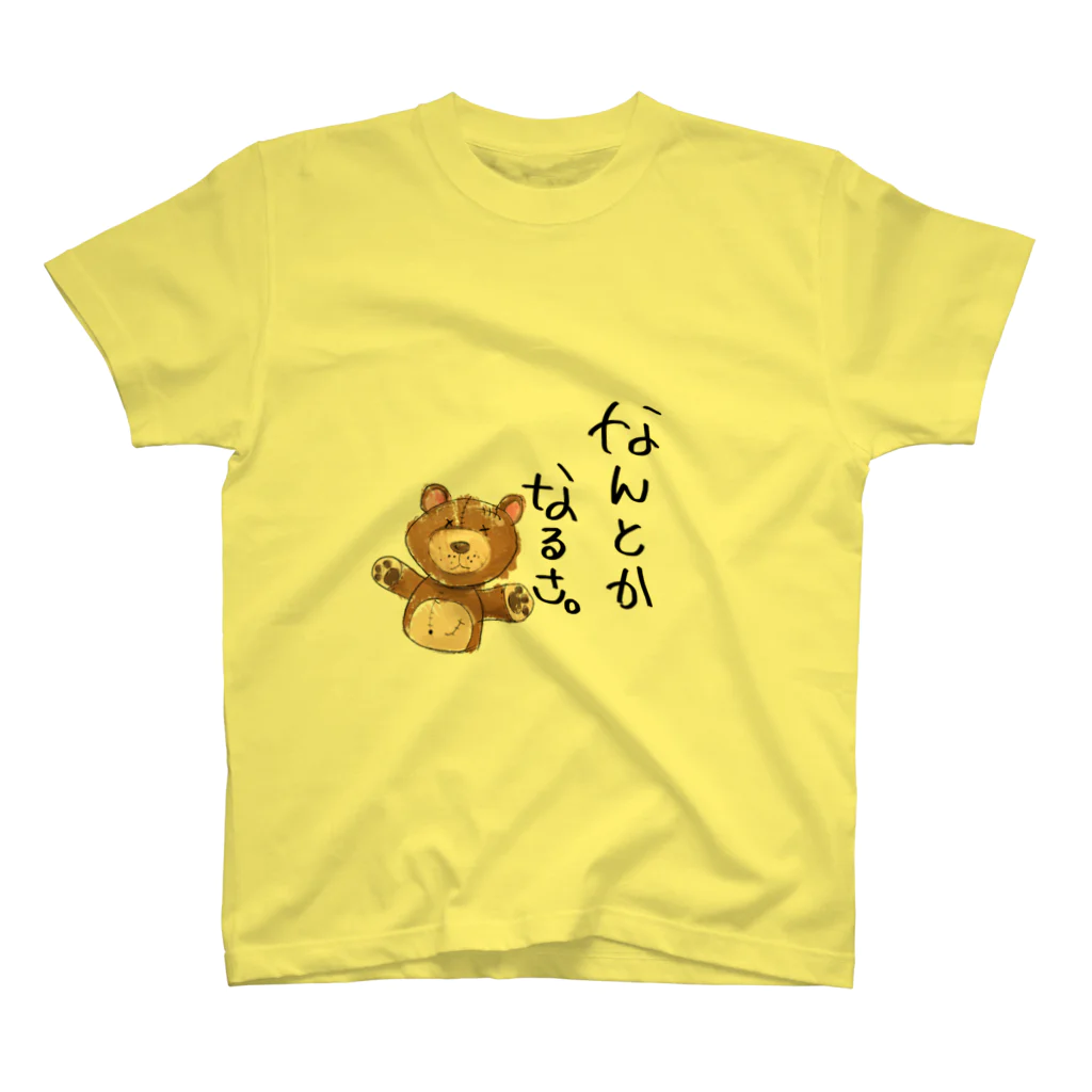 ♡trendy-girl♡の熊イラスト[なんとかなるさ] Regular Fit T-Shirt