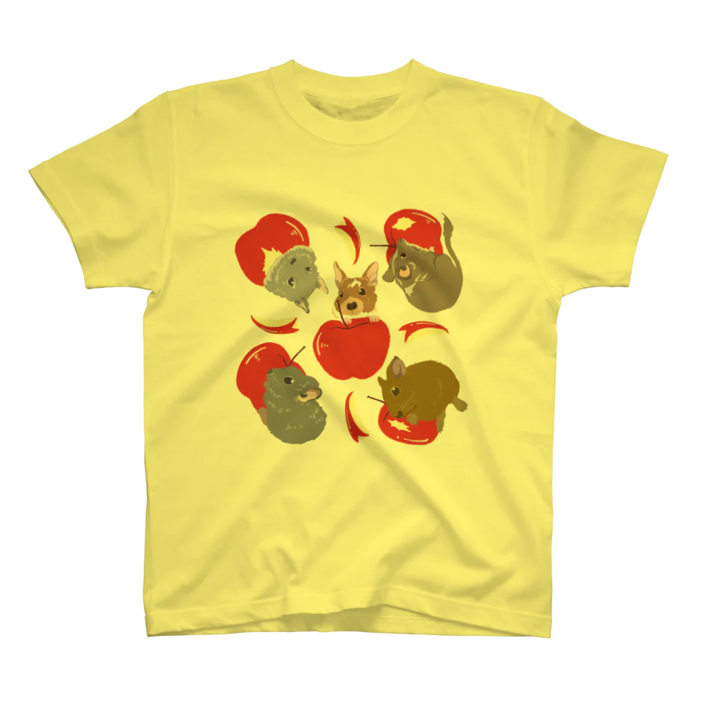 Lichtmuhleのデグーとりんご スタンダードTシャツ