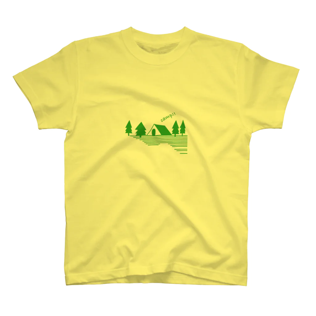 anglecafeのキャンプ２ グリーン Regular Fit T-Shirt