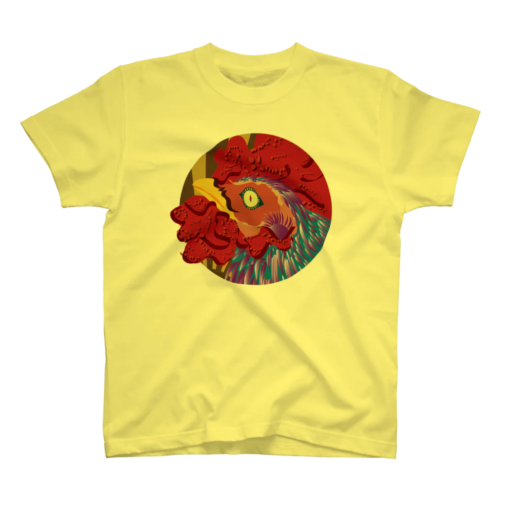 3eyesのZODIAC rooster（酉）　円 Regular Fit T-Shirt