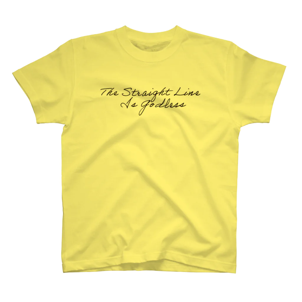 Année du lapinのThe Straight Line Is Godless Regular Fit T-Shirt