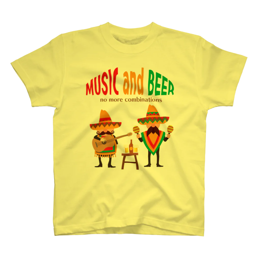 420 MUSIC FACTORYのMUSIC and BEER（音楽とビール）この組み合わせがたまらん！ スタンダードTシャツ