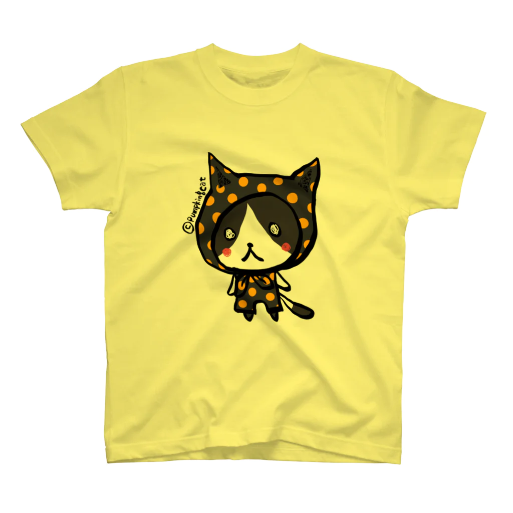 ☆pumpking cat☆のドットほっかむり_neko 티셔츠