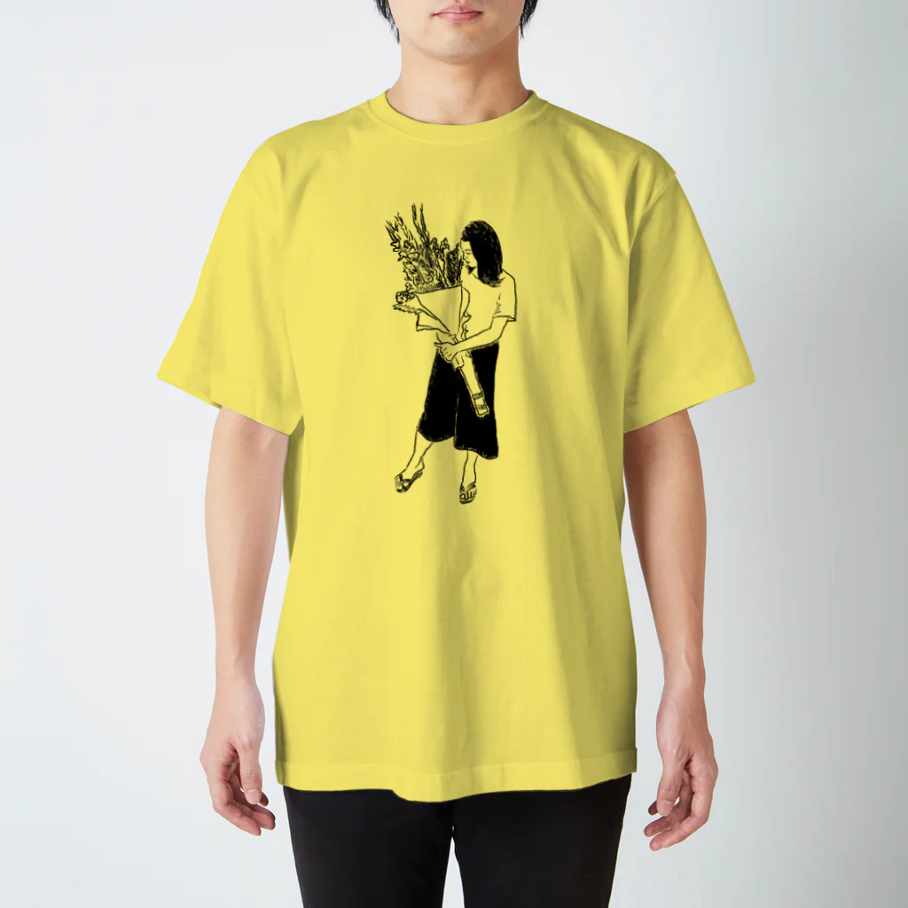 しぶや109の花束を持つ女 Regular Fit T-Shirt