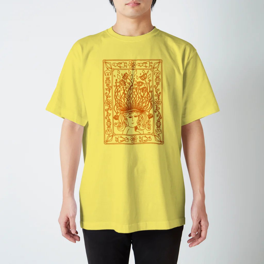 Chien de cirque サーカスの犬のHappy Medusa growing flowers スタンダードTシャツ