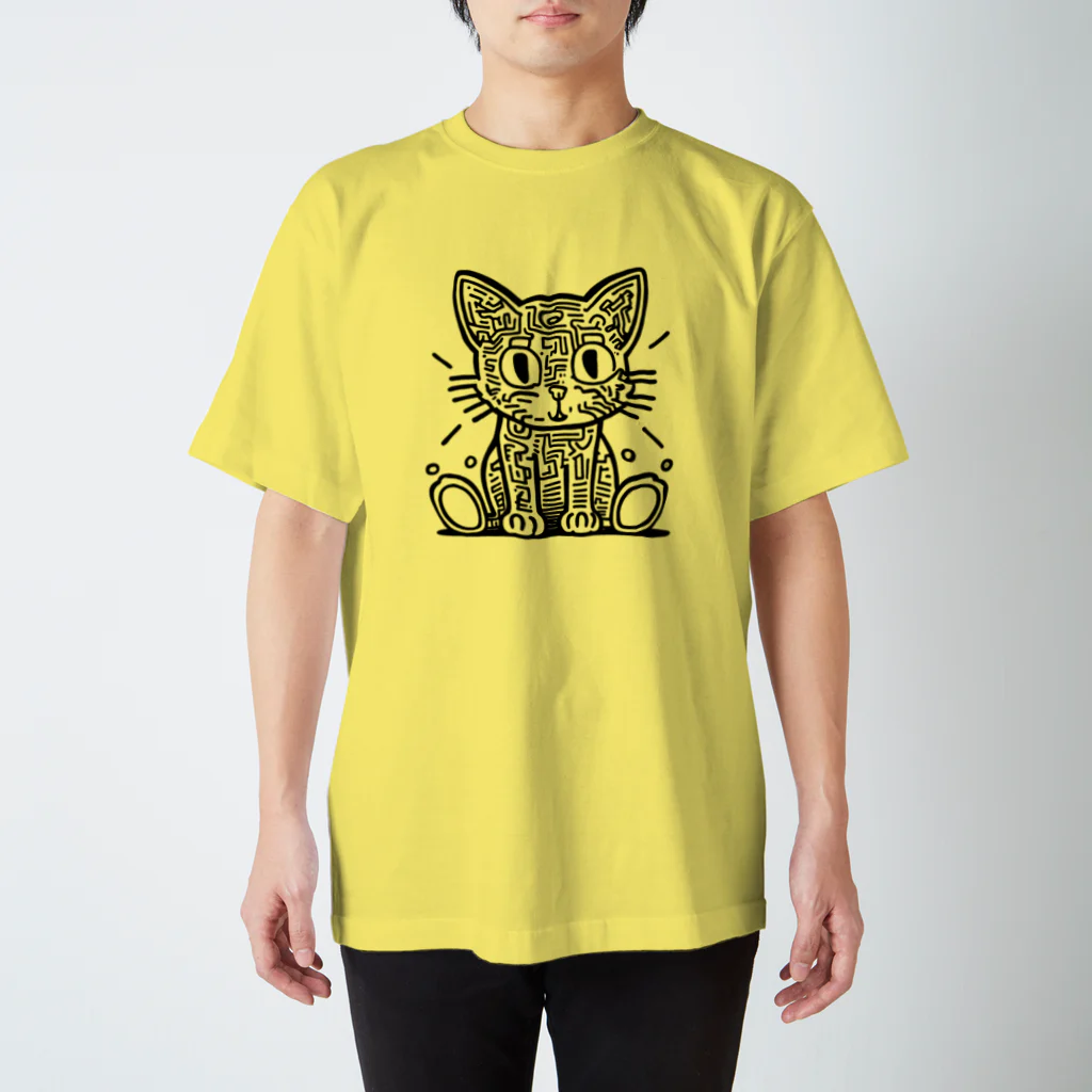 ファンキーなおのキーヘリ風キャット前プリＴ５ スタンダードTシャツ