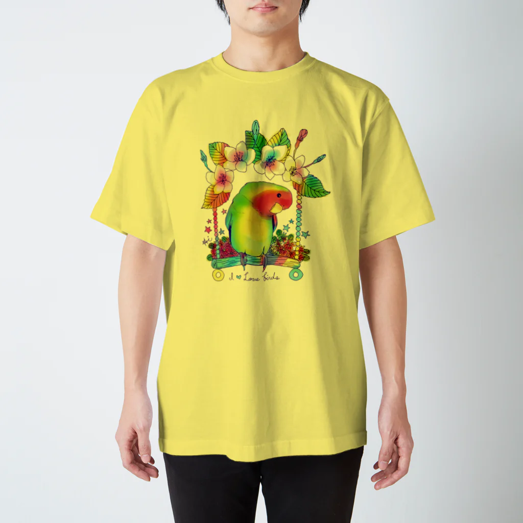 AkissのLove bird & Sakura スタンダードTシャツ