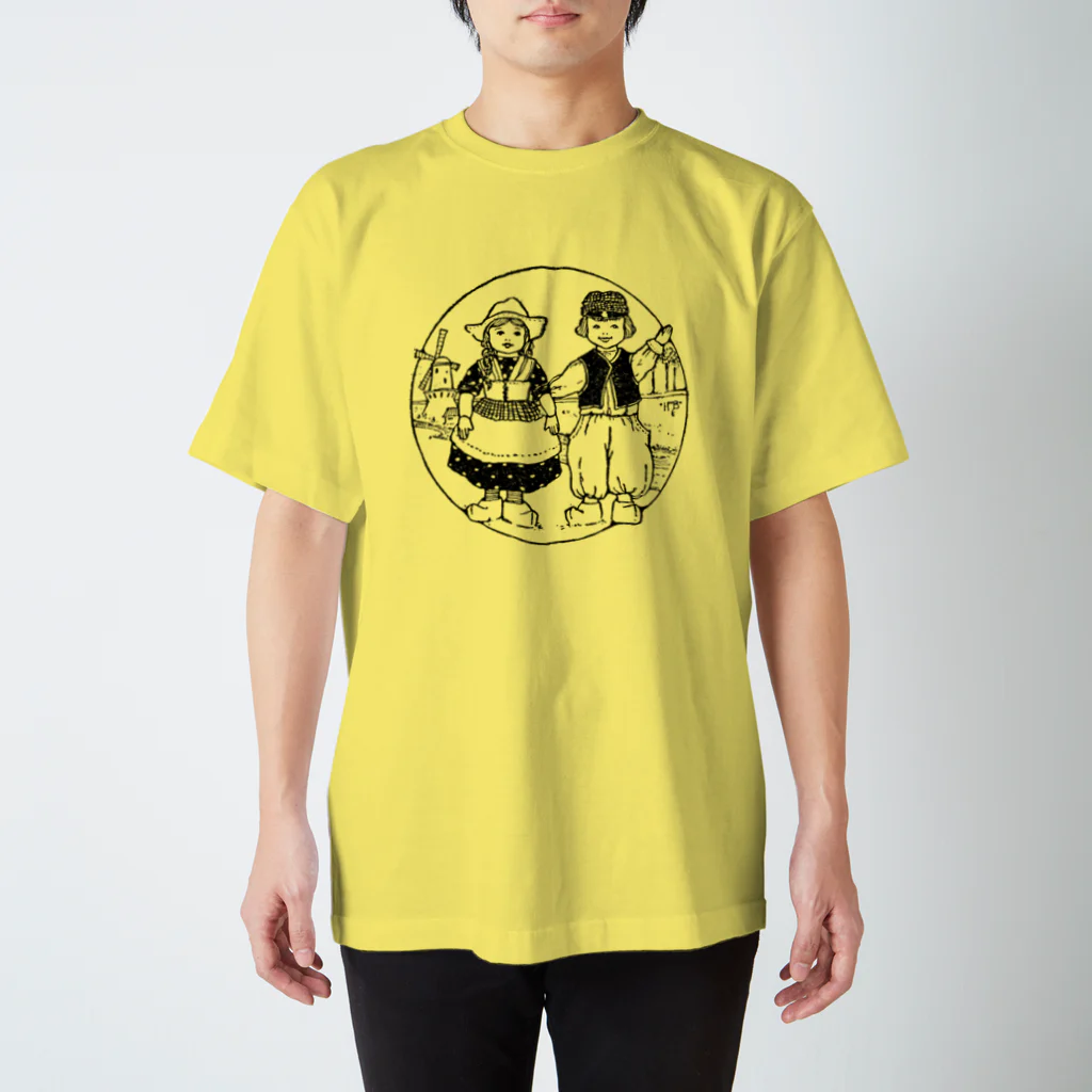 Saza-nami Antique designの水車のまえで スタンダードTシャツ