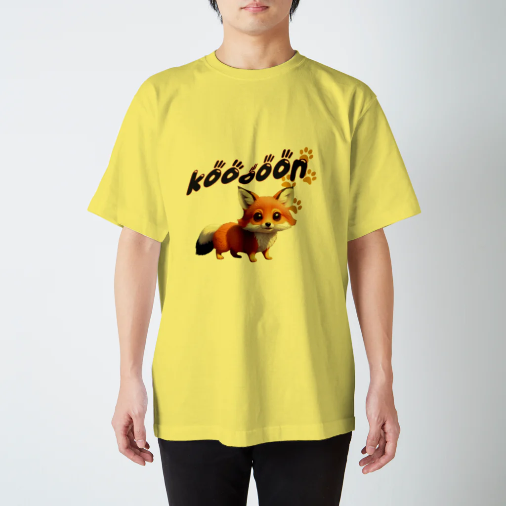 create LIVE.LIV netshopのkoooooon FOX　あいらしいキツネの冒険 スタンダードTシャツ