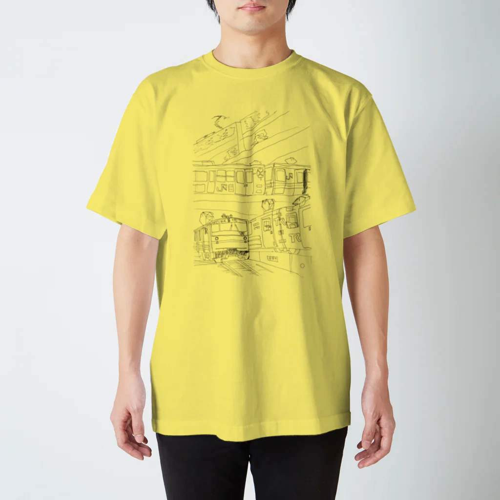 nijiiro records*の東日本の三階建ての鉄橋 Regular Fit T-Shirt