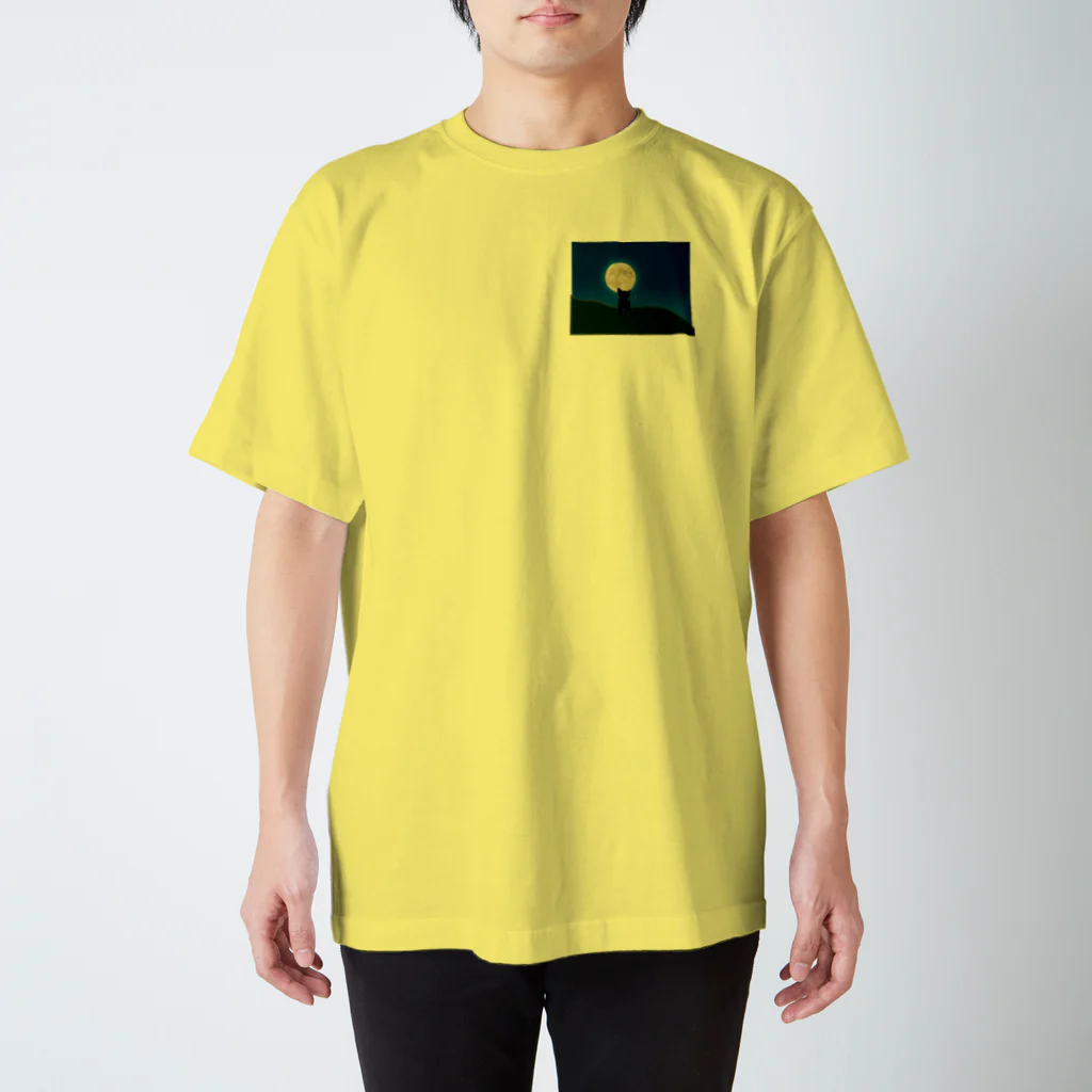 キャッツハンド：suzuriショップの月夜猫 Regular Fit T-Shirt