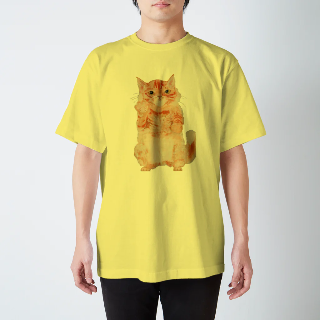 動物ガラス絵描きをしてる人のお店の遊んでほしいニャン スタンダードTシャツ