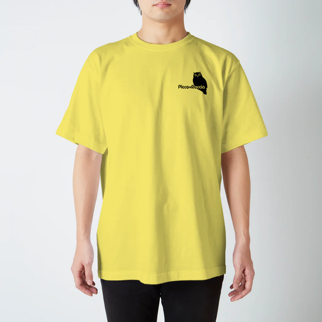 クライミングジム Picco+Roccia         ピッコロッチャのロッチャフクロウ×壁 スタンダードTシャツ