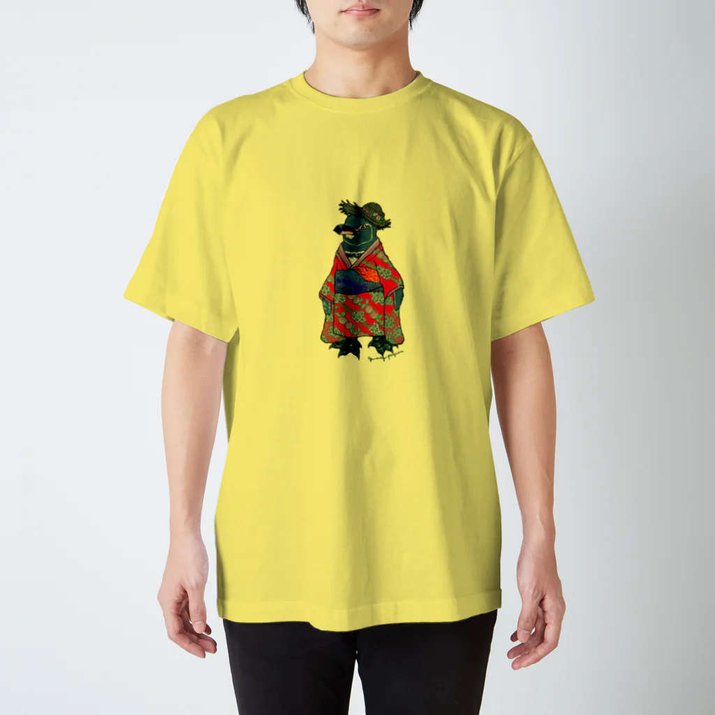 ヤママユ(ヤママユ・ペンギイナ)の着物ぺんぎん―ガラパゴスと李― スタンダードTシャツ