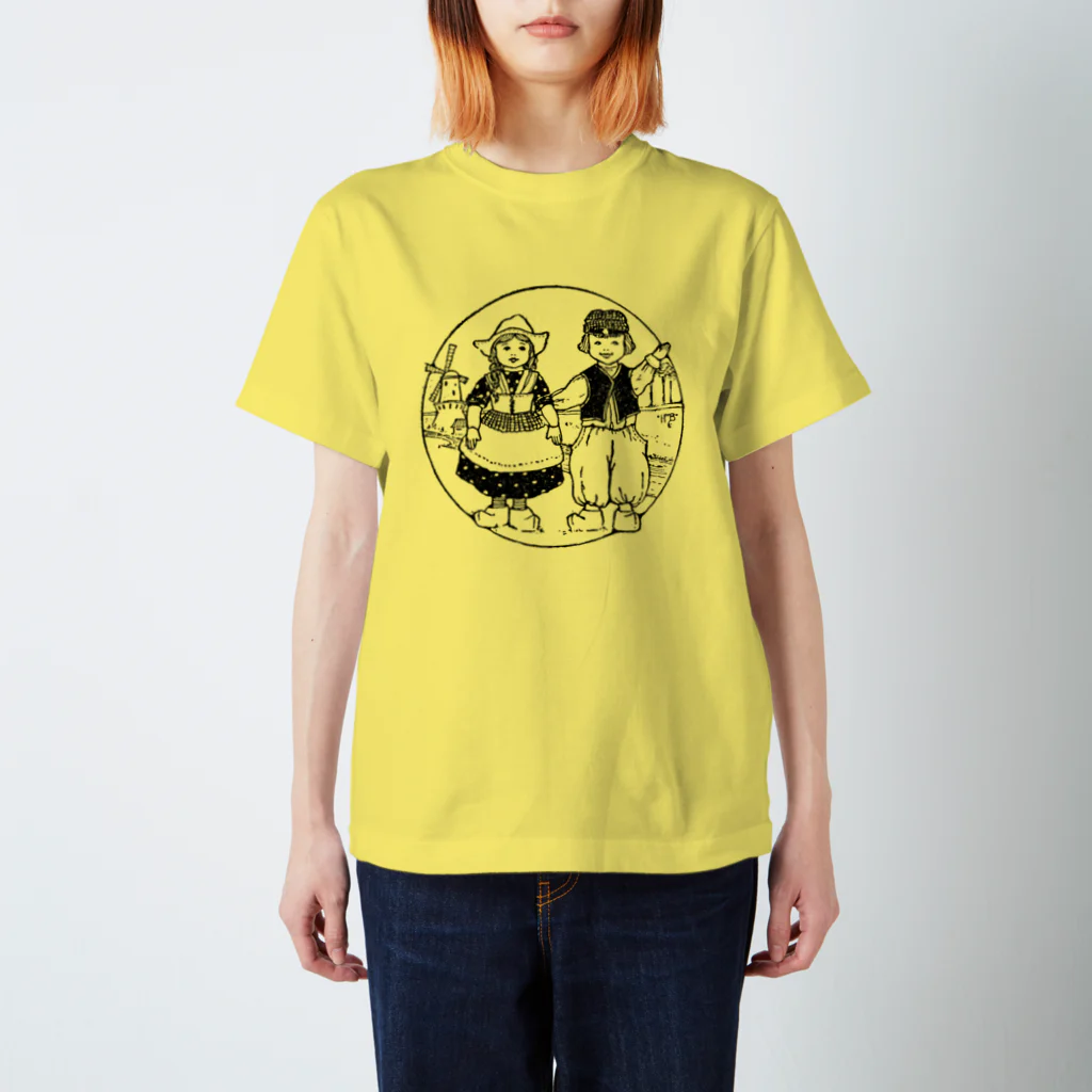 Saza-nami Antique designの水車のまえで スタンダードTシャツ