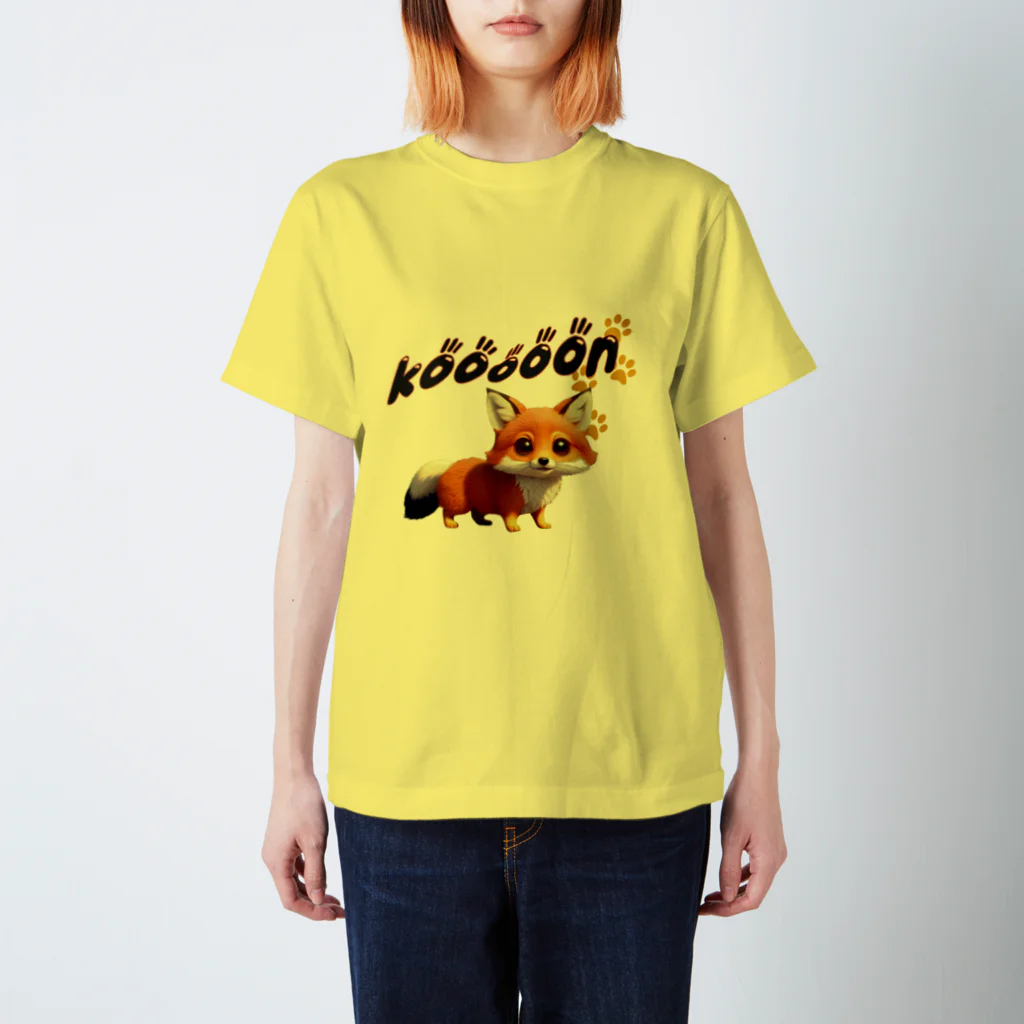 create LIVE.LIV netshopのkoooooon FOX　あいらしいキツネの冒険 スタンダードTシャツ