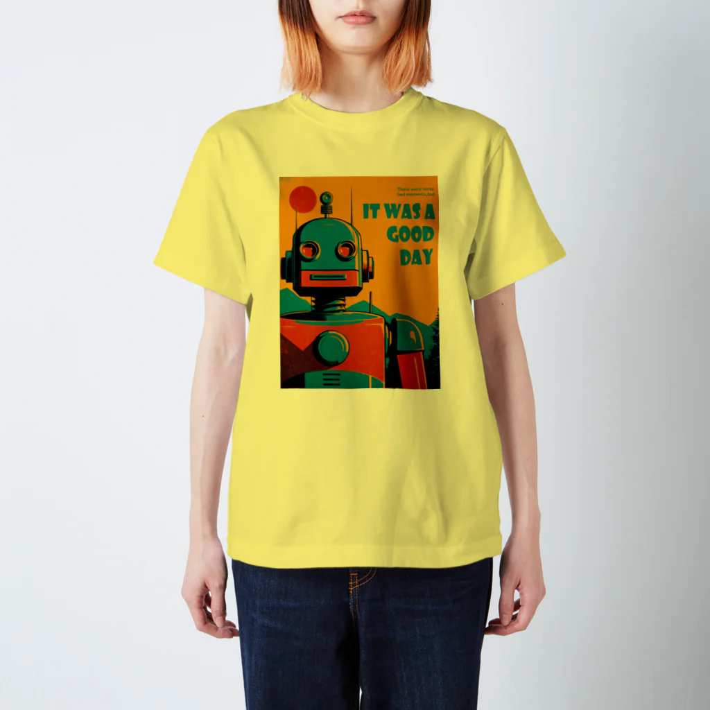 mirinconixのポジティブな思考回路のレトロなロボットくん スタンダードTシャツ