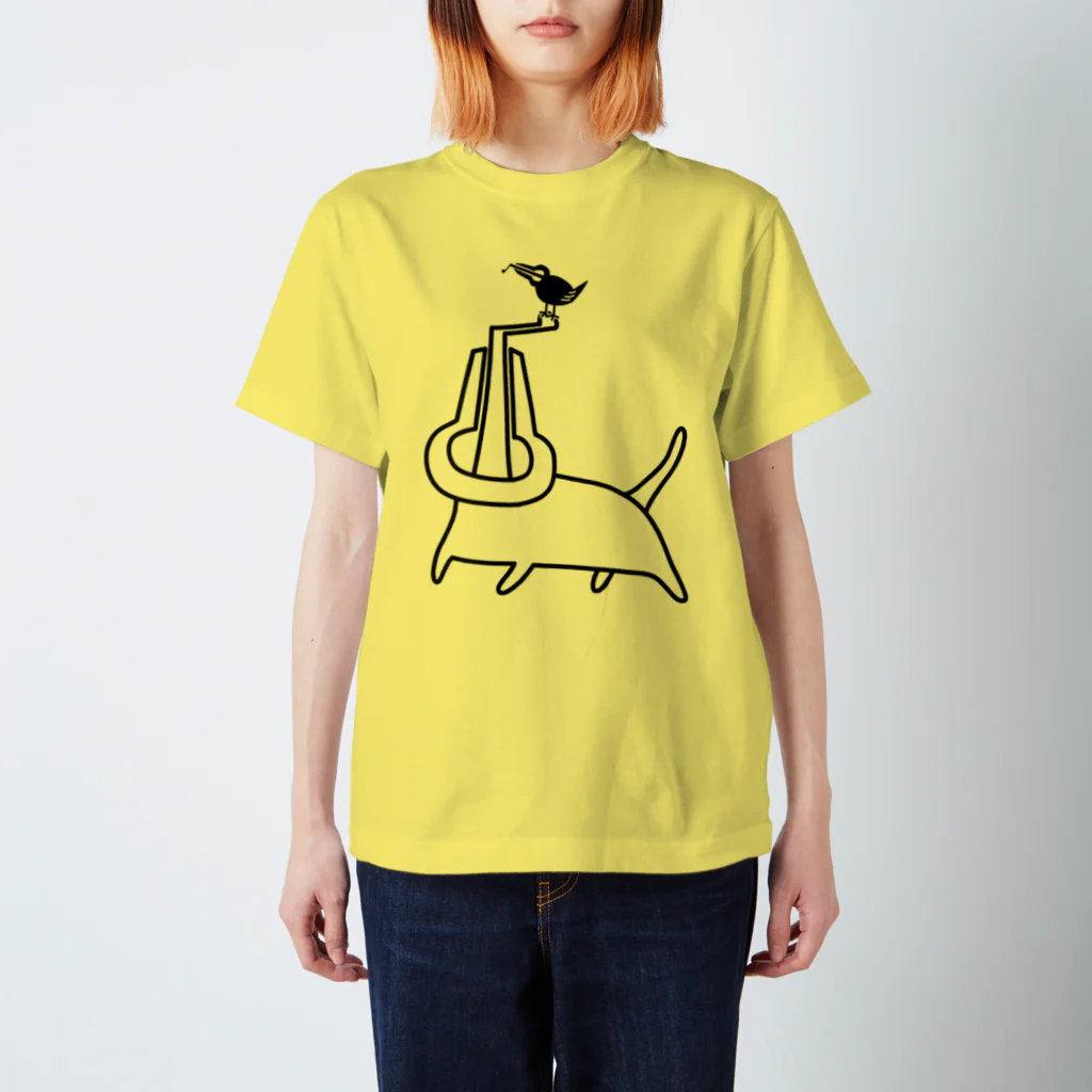 山崎口琴製作所の口琴猫と口琴鳥 スタンダードTシャツ