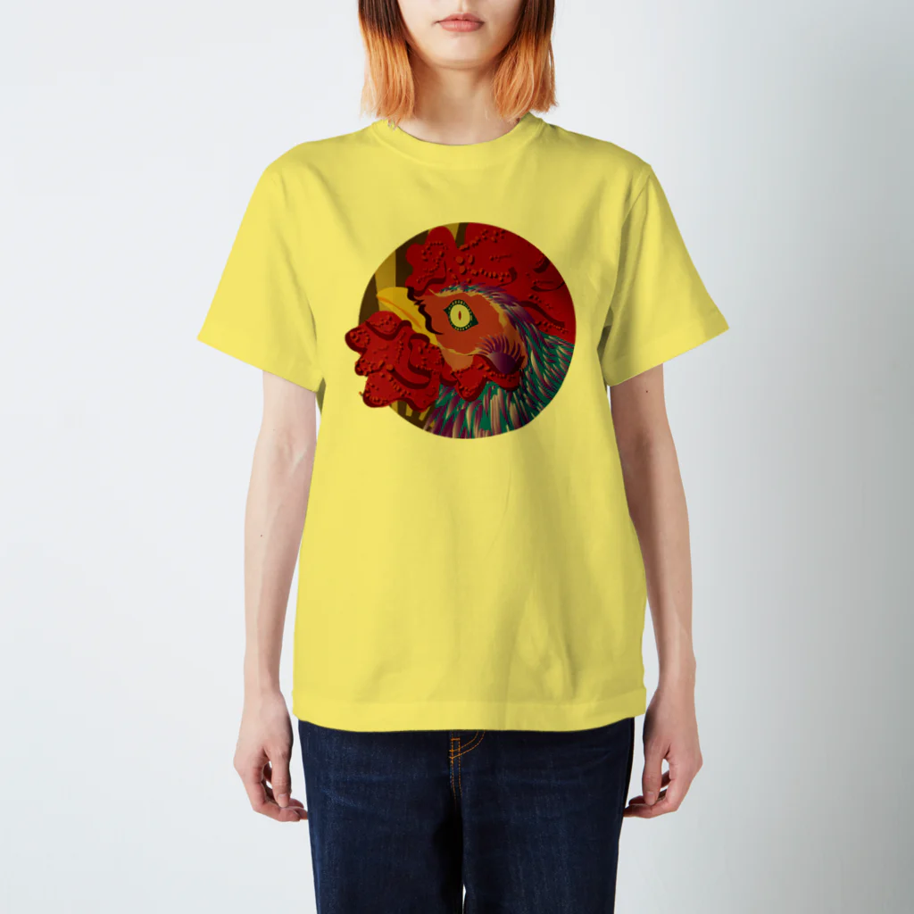 3eyesのZODIAC rooster（酉）　円 スタンダードTシャツ