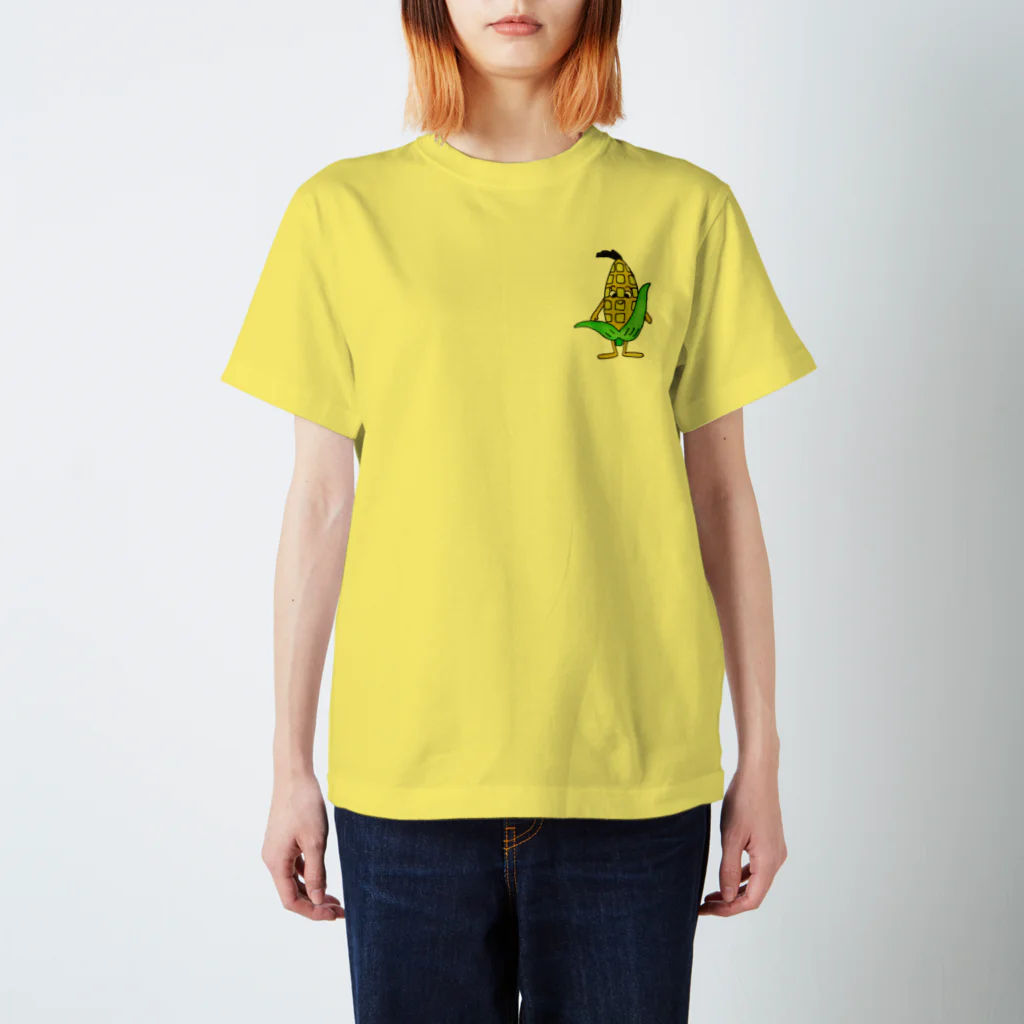 将人は猫が好きのとうもろこしくん Regular Fit T-Shirt