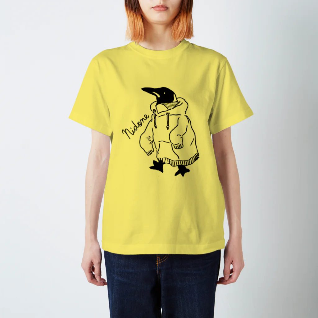 nidone.worksのペンギンパーカー（黒） スタンダードTシャツ