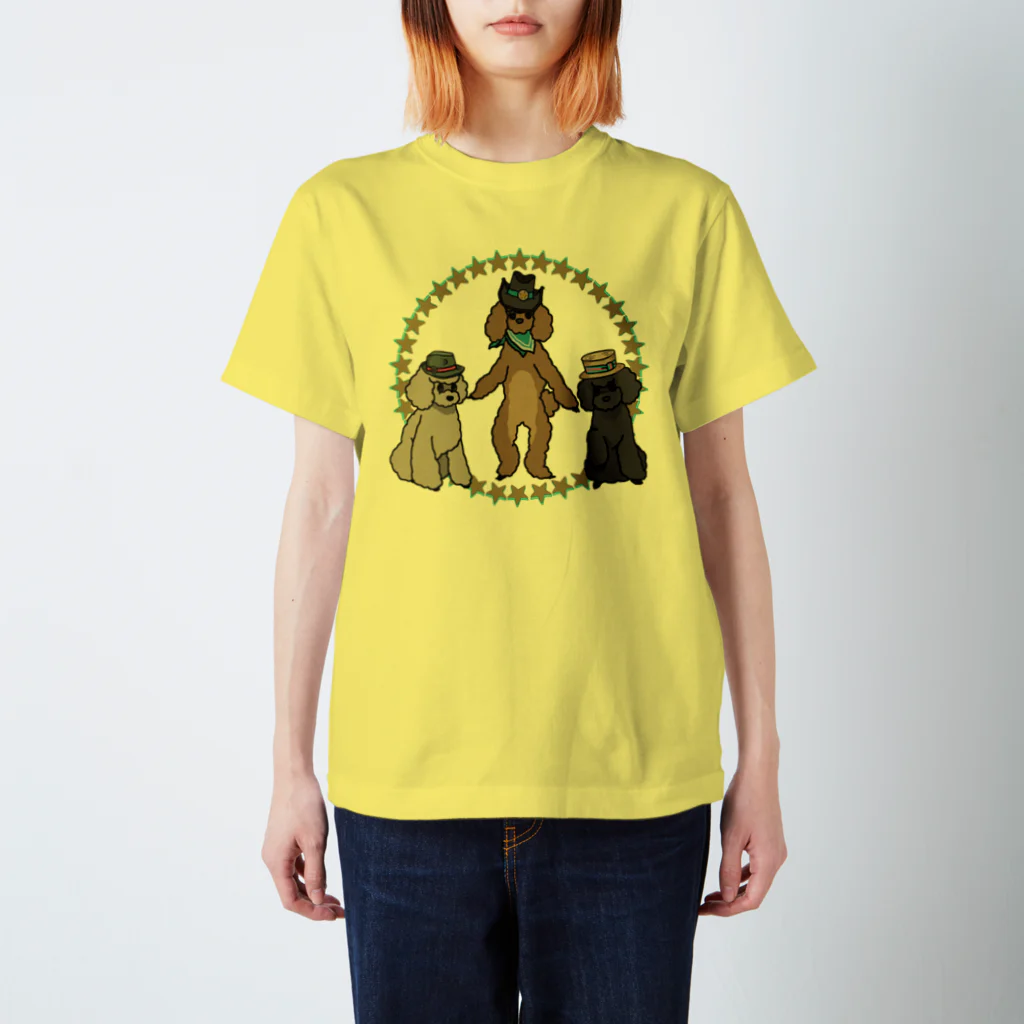 ヤマノナガメのThe 3 poodles スタンダードTシャツ