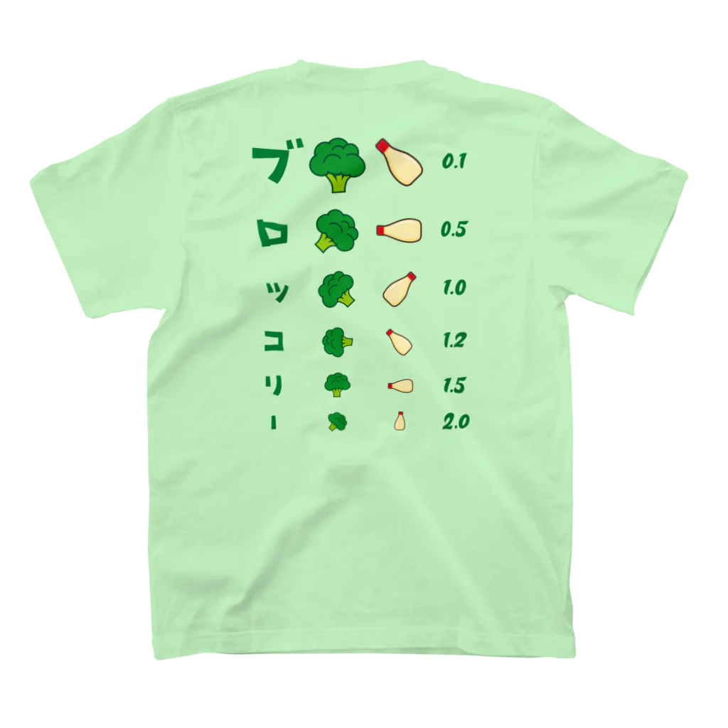  Tシャツ★1,000円引きセール！ 開催中！！！kg_shopの[★バック] ブロッコリー【視力検査表パロディ】 Regular Fit T-Shirtの裏面
