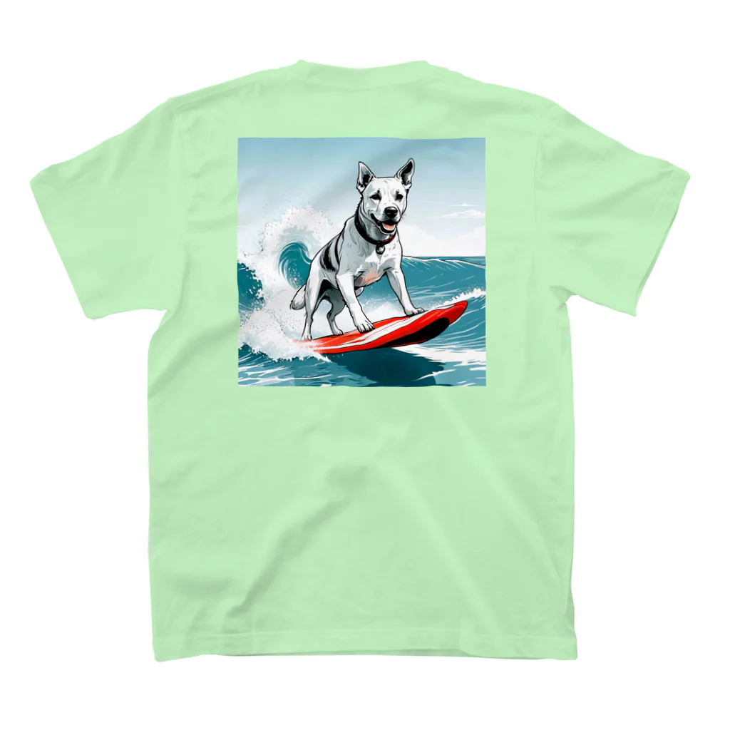 studio eizoのおいら波乗り🐕犬サーファー🏄 スタンダードTシャツの裏面