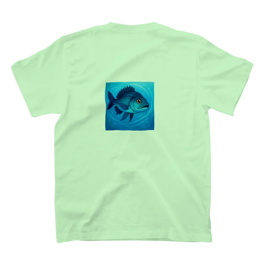 UMI no Palette（ウミのパレット）のChinu Glide - 夏の海を駆けるクロダイ Regular Fit T-Shirtの裏面