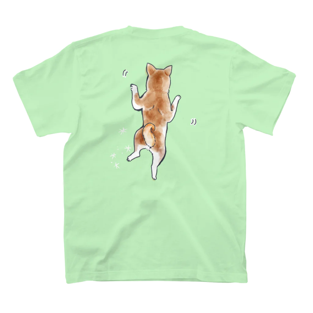 ゆるいTシャツ自己満足用の柴犬こむぎdancing スタンダードTシャツの裏面