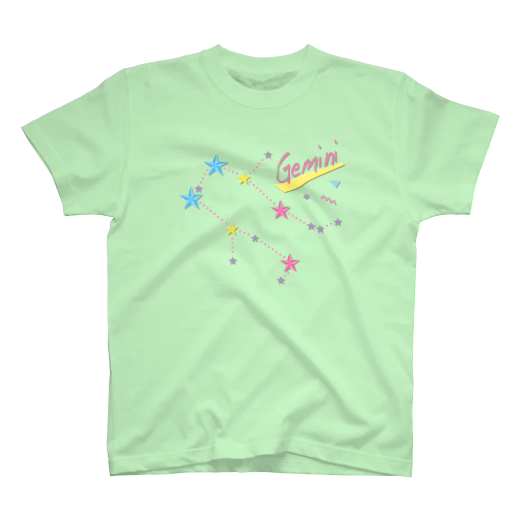 tomokomiyagamiのスタースタッズ星座　双子座 スタンダードTシャツ