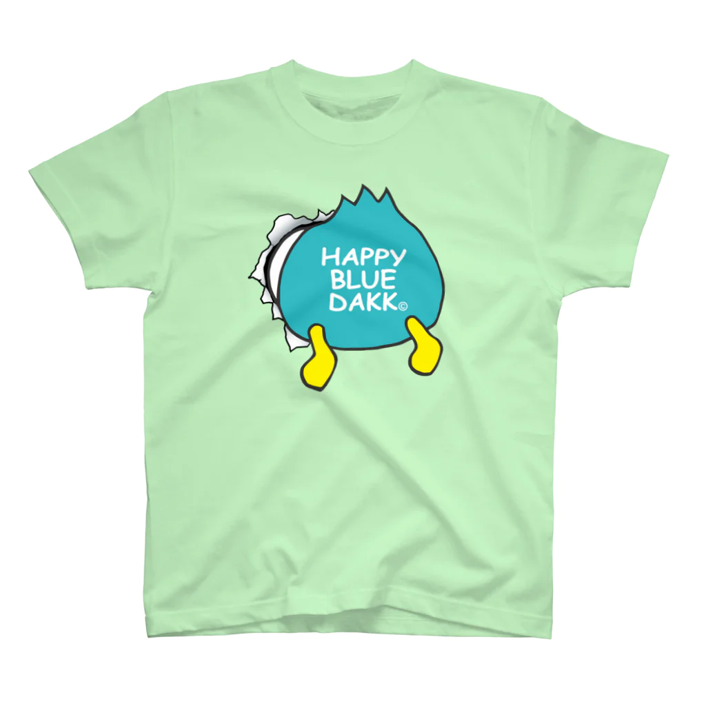 HAPPY BLUE DAKK の壁突っ込みダック(お尻大) スタンダードTシャツ