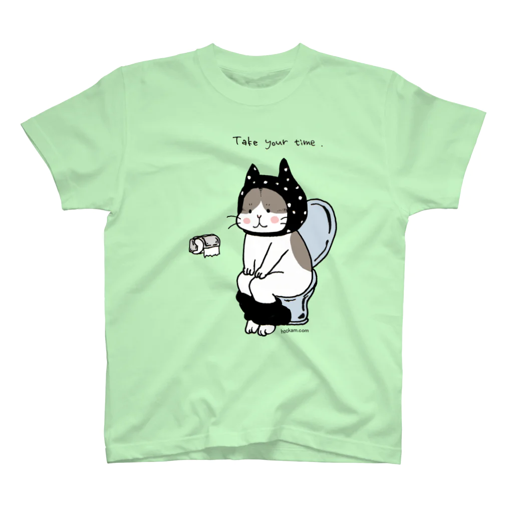 ほっかむねこ屋（アトリエほっかむ）のトイレねこ　黒 スタンダードTシャツ