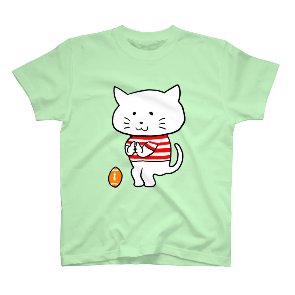 えかきにゃんこのお店♪のしろねこ　五郎丸ポーズ Regular Fit T-Shirt