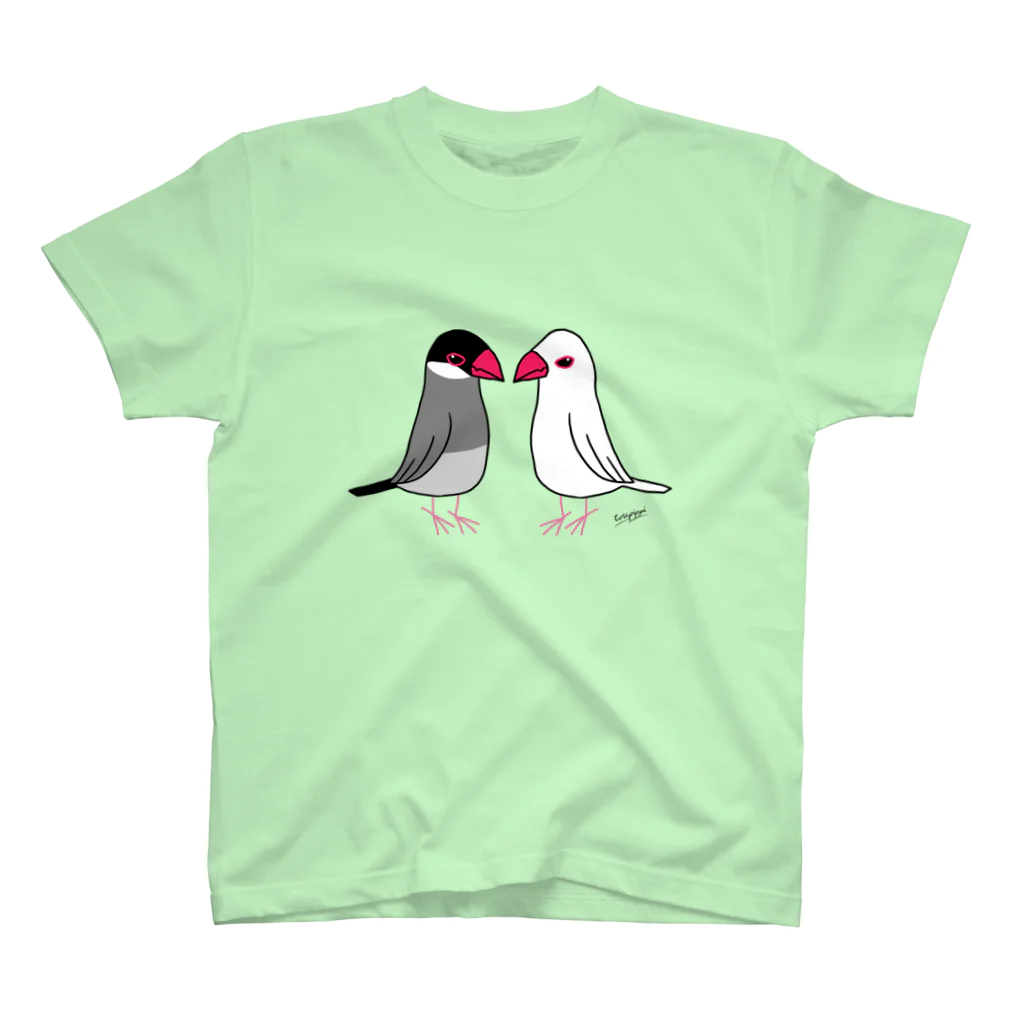 toripippi00の仲の悪い文鳥 スタンダードTシャツ