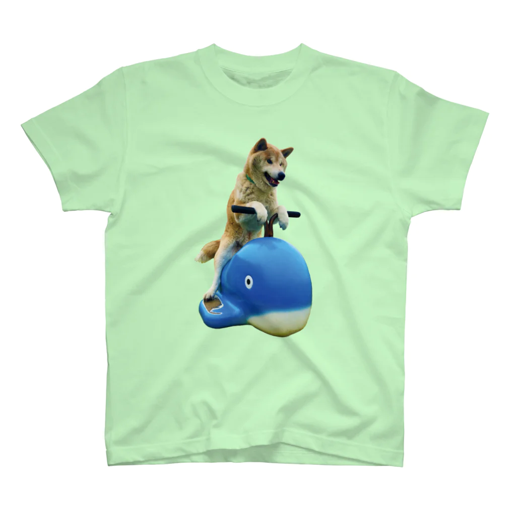 愛犬太郎のグッズのクジラに乗った太郎【柴犬】 Regular Fit T-Shirt