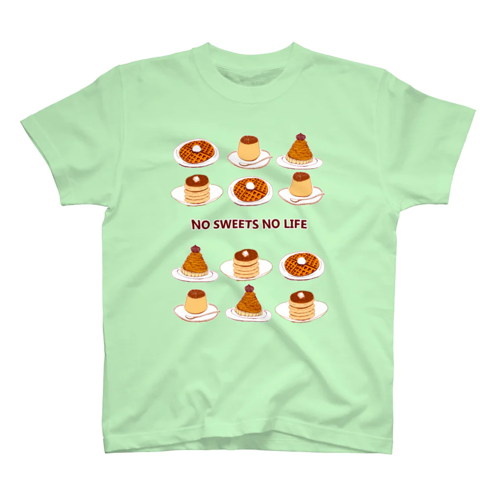 NIKORASU GOのスイーツマニア専用デザイン「NO SWEETS　NO　LIFE」（Tシャツ・パーカー・グッズ・ETC） スタンダードTシャツ