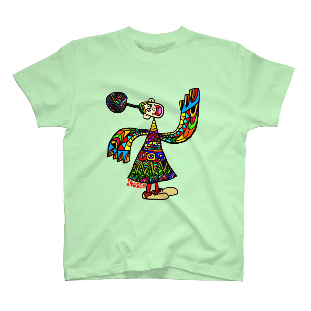 INASBY 髑髏毒郎のカラフル団子頭鳥娘 Regular Fit T-Shirt