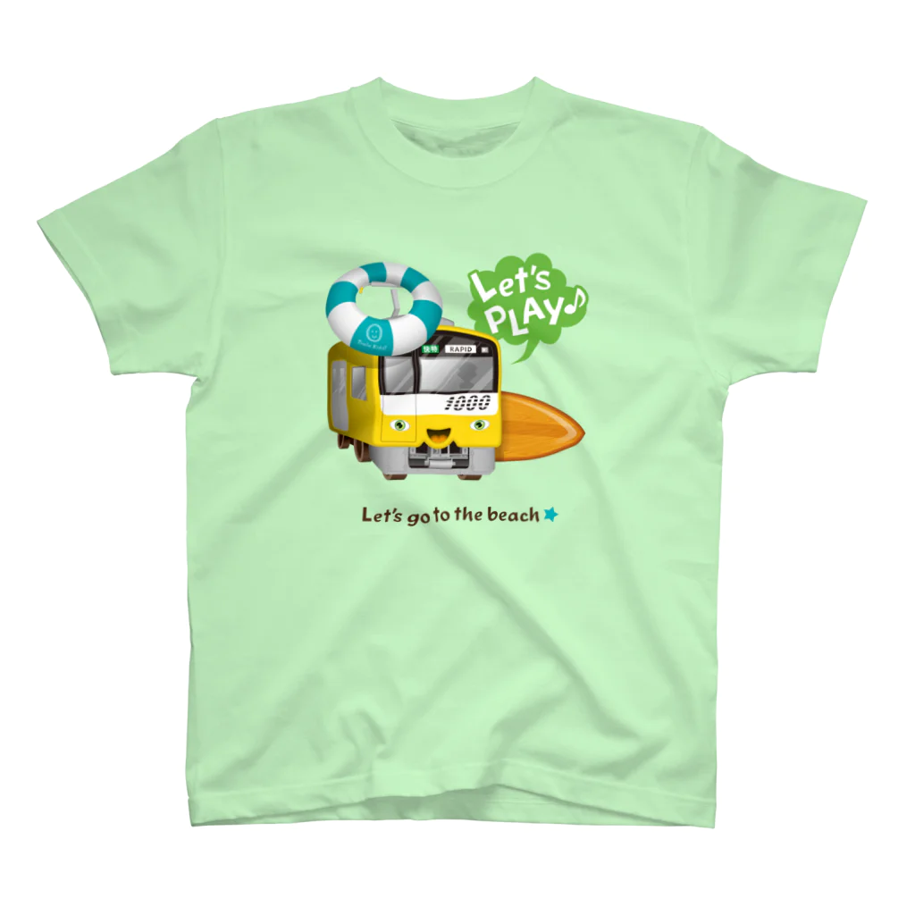 Train Kids! SOUVENIR SHOPの黄色い電車 「 海へ行こう 」 スタンダードTシャツ