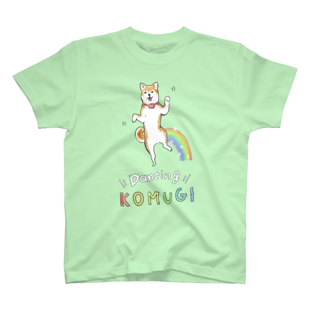 ゆるいTシャツ自己満足用の柴犬こむぎdancing スタンダードTシャツ