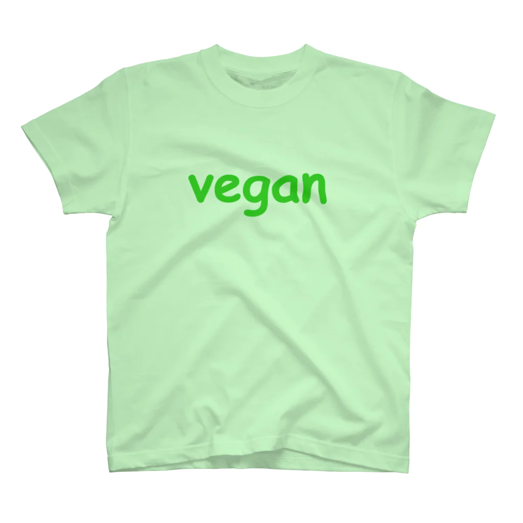 VEGAN SHOP FREEのvegan（緑ロゴ） Regular Fit T-Shirt