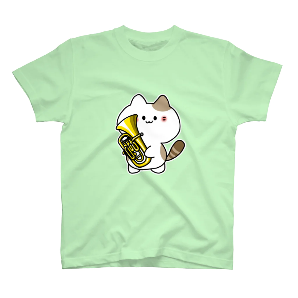  ふじねこ屋のユーフォニアムねこ（金） スタンダードTシャツ