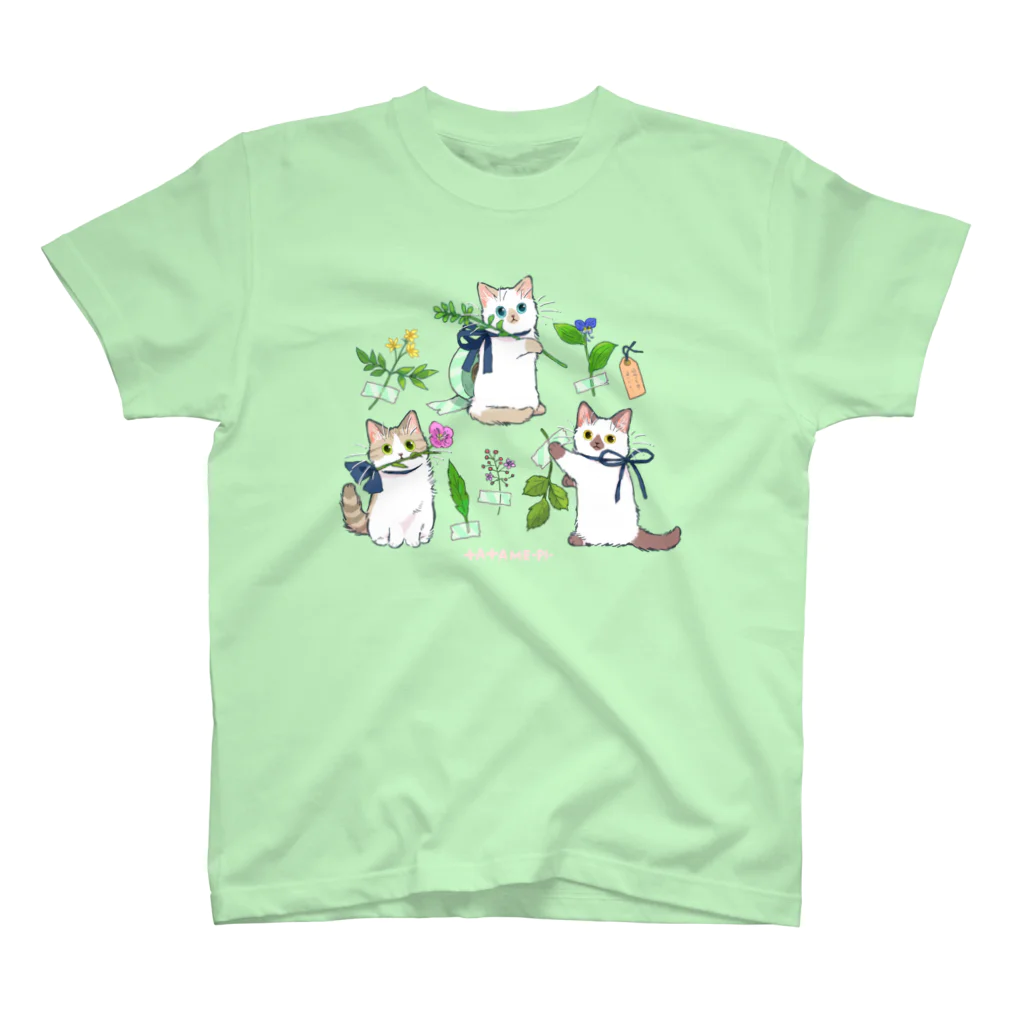 たたメーピーの🌿植物採集にゃんたち🌿 たたメーピー スタンダードTシャツ