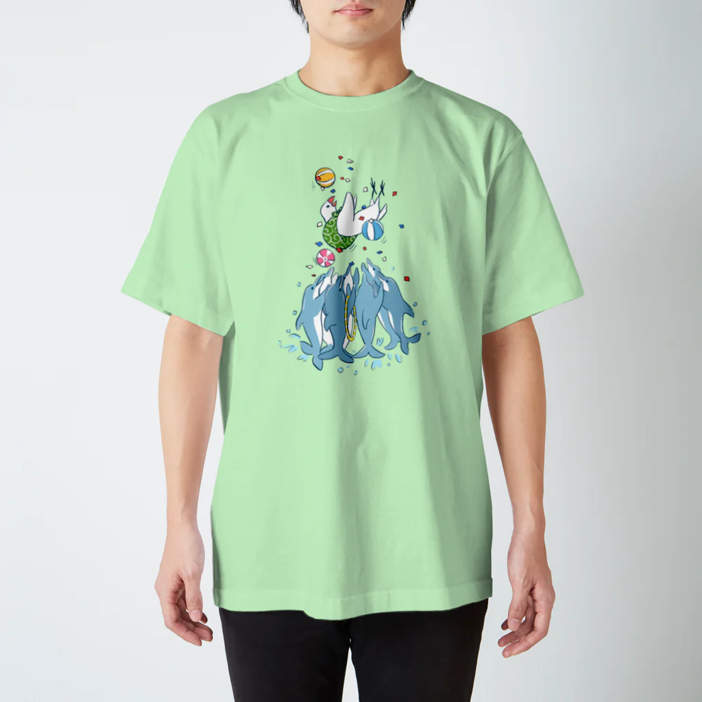 ふろしき文鳥のお店のめでたい胴上げ スタンダードTシャツ