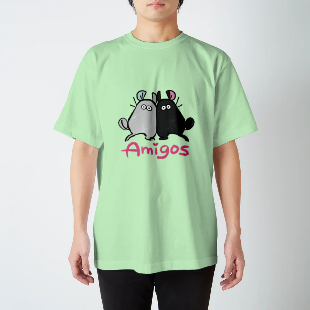 Líneas de aska “Askaの紙上絵”のLos amigos(友達) Regular Fit T-Shirt