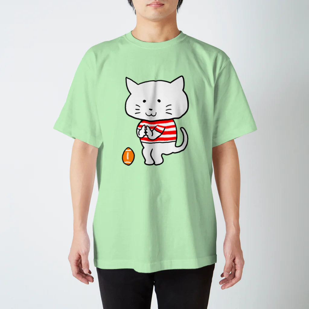 えかきにゃんこのお店♪のしろねこ　五郎丸ポーズ Regular Fit T-Shirt