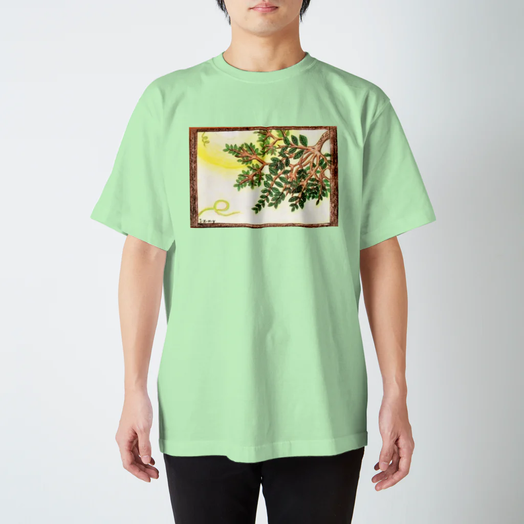 I-z-m-y's worksの夏の窓 ～生い茂った葉が覗く～ スタンダードTシャツ