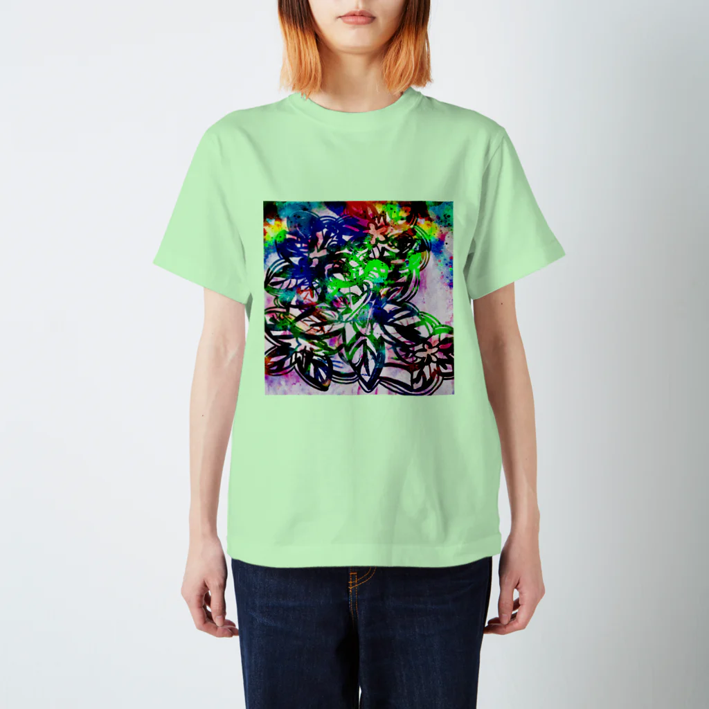 pucho_mermaidのTropical flowers  Regular Fit T-Shirt